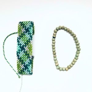 Two Bracelets for $18 - in Green - Adjustable